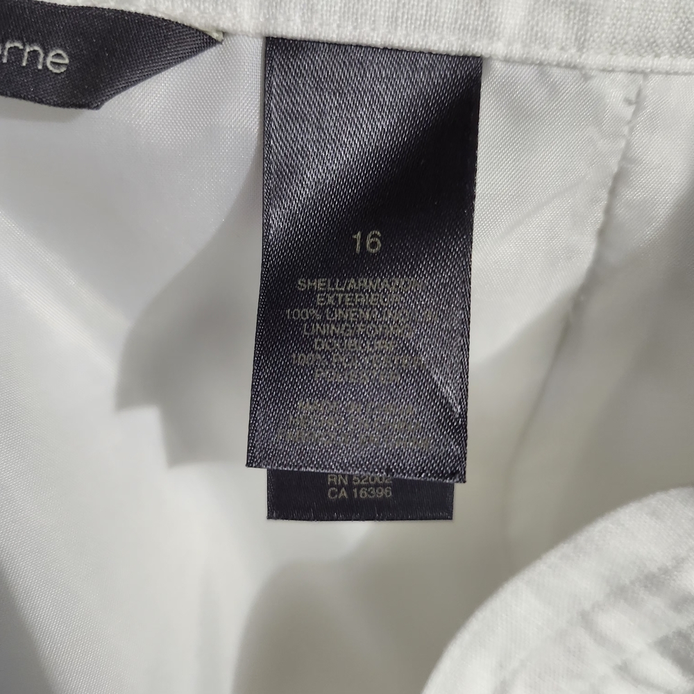 Liz Claiborne Cream 100% Linen Maxi Skirt Size 16 Costal Vacation - Picture 8 of 8
